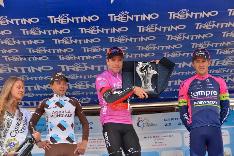 38° GIRO DEL TRENTINO 4 TAPPA DAONE VASON MONTE BONDONE VINCE IL GIRO CADEL EVASN A SINISTRA DOMENICO POZZOVIVO E NIEMIC PREMYSLAW 25-04-2014 © foto Daniele Mosna