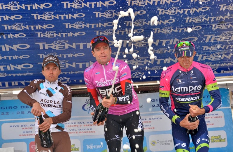 38° GIRO DEL TRENTINO 4 TAPPA DAONE VASON MONTE BONDONE VINCE IL GIRO CADEL EVASN A SINISTRA DOMENICO POZZOVIVO E NIEMIC PREMYSLAW 25-04-2014 © foto Daniele Mosna