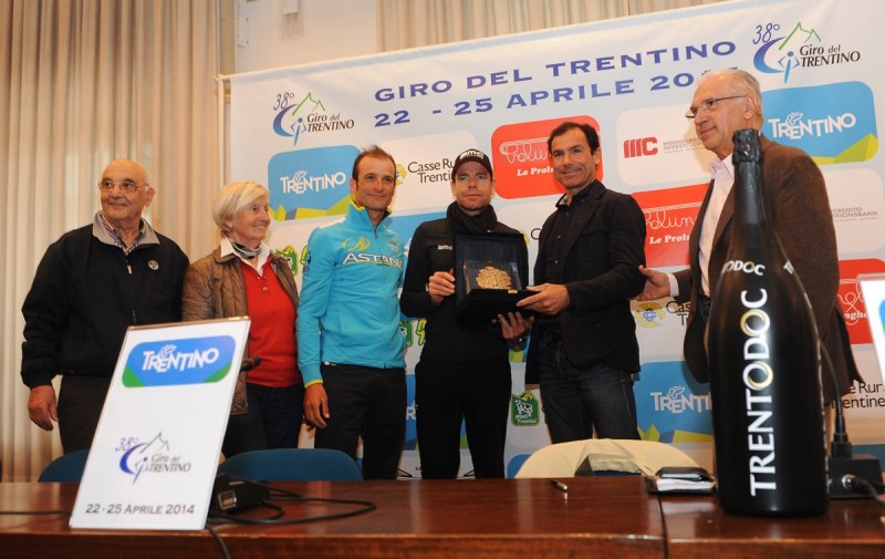 Conferenza Stampa 38°Giro del Trentino 2014 con Michele Scarponi,
Cadel Evans e Cassani.