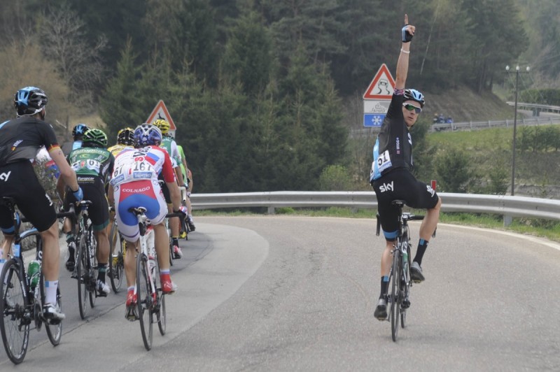 37° GIRO DEL TRENTINO 4 TAPPA ARCO SEGA DI ALA 19-04-2012 GIRO DEL TRENTINO WIGGIS IN DIFFICOLTà © FOTO DANIELE MOSNA