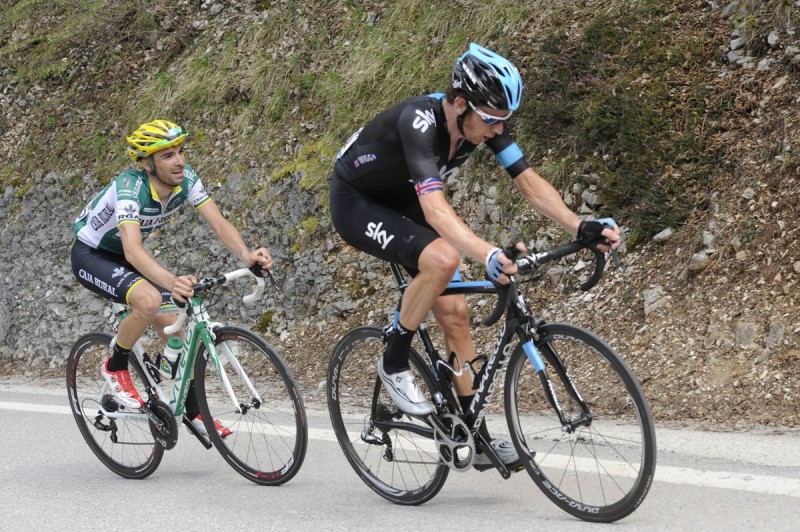 37° GIRO DEL TRENTINO 4 TAPPA ARCO SEGA DI ALA 19-04-2012 GIRO DEL TRENTINO IN AZIONE BRADLEY WIGGINS © FOTO DANIELE MOSNA