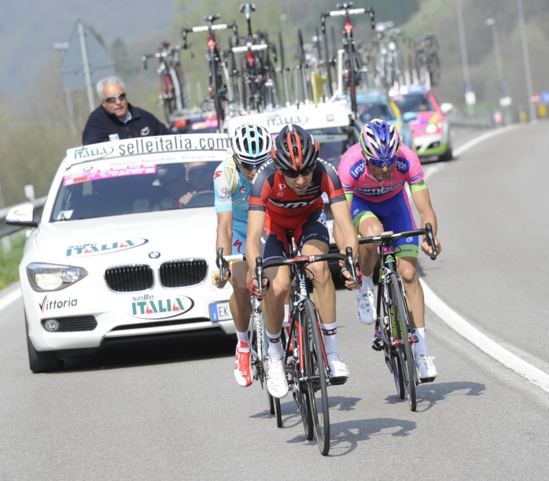 37° GIRO DEL TRENTINO 3 TAPPA PERGINE CONDINO MICHELE SCARPONI E PAOLO TIRALONGA IN FUGA © FOTO DANIELE MOSNA