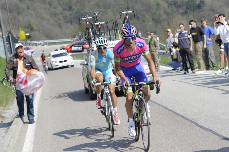37° GIRO DEL TRENTINO 3 TAPPA PERGINE CONDINO MICHELE SCARPONI E PAOLO TIRALONGA IN FUGA © FOTO DANIELE MOSNA